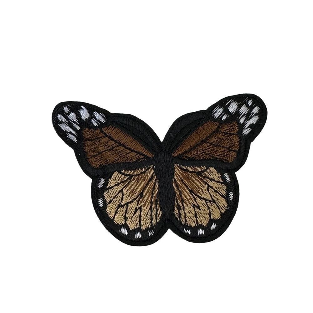 Brown Butterfly Embroidered Patch